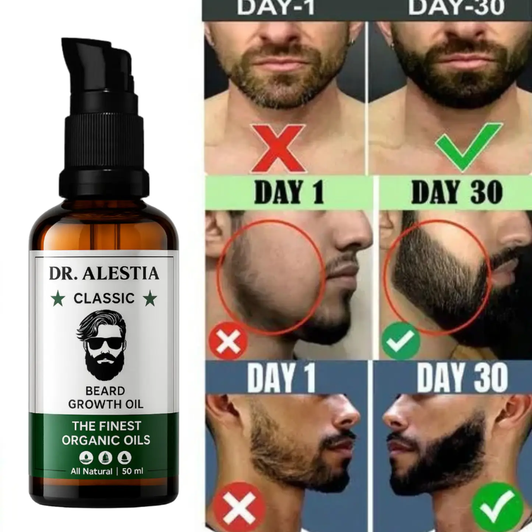 Dr. Alies Professional Beard Growth Oil | Natural Formula with Vitamin E, Almond Oil & Castor Oil