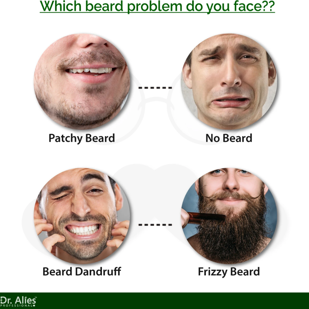 Dr. Alies Professional Beard Growth Oil | Natural Formula with Vitamin E, Almond Oil & Castor Oil