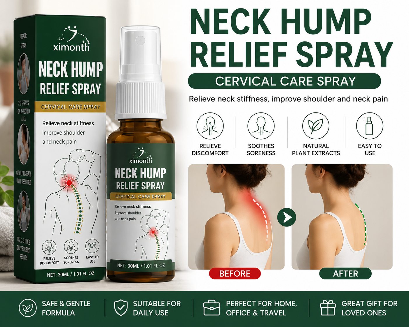 NeckEase™ Cervical & Neck Hump Relief Spray – Fast Soothing Comfort for Neck & Shoulders